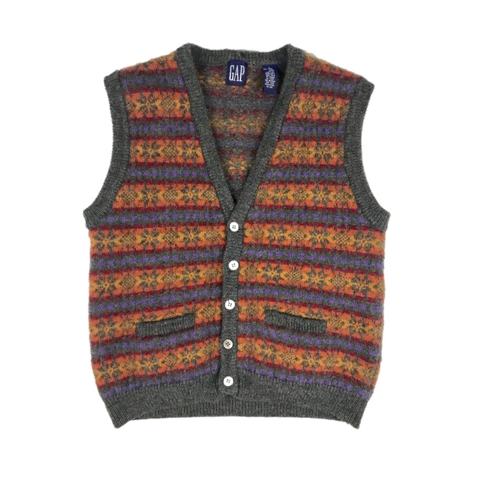 GAP Fair Isle Wool Colorful Sweater Vest